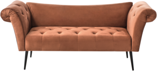 Chaiselongue NANTILLY Samtstoff Goldbraun