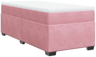 vidaXL Boxspringbett mit Matratze Rosa 80x200 cm Samt 3285250