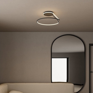 Neona LED Deckenleuchte LUMOS Schwarz, TRIAC dimmbar (per Wanddimmschalter), LED fest integriert, Warmweiß