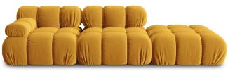 Micadoni Modulares Sofa Bellis 4-Sitzer Rechts Samtstoff Gelb