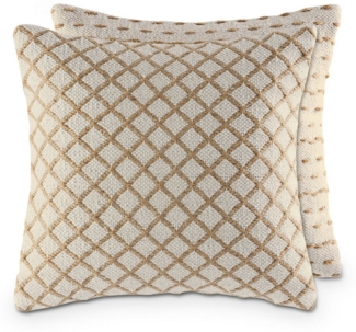 Amagohome Dekokissen Dekokissen 40x40 cm Set 2 Sofakissen Zierkissen Baumwolle u. Jute natur