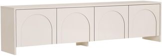 Modern Cream TV Stand, 180 cm Wide, 45 cm High, 32 cm Deep | 100% Melamine Coated Particle Board, 18 mm Thick | Stylish Scandinavian Design, Perfect for Living Room & Entertainment Spaces