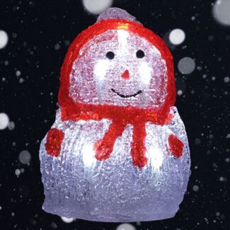 LED-Acryl-Schneemann 16x11 cm Winterdeko Weihnachtsdeko Weihnachtsfigur Dekofigur