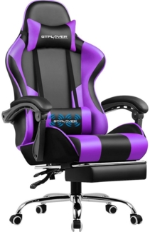GTPLAYER Gaming-Stuhl Bürostuhl mit Massagefunktion, Fußstütze, Kopfstütze (Packung), Ergonomischer Gamer Stuhl