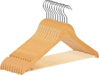 RSR Hangers Kleiderbügel Natur 38 cm Holzbügel Holz 360° Haken, (20-tlg)
