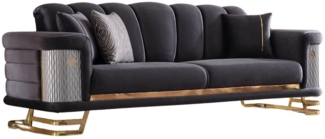 Villa Möbel Sofa Zeon, 3-Sitzer 1 Teile, mit Relax-/Bettfunktion durch umklappbare Rückenlehne