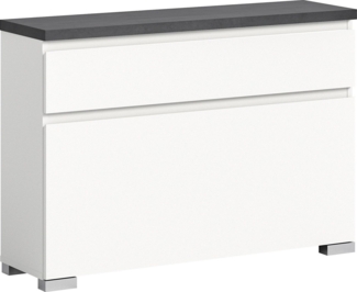 INOSIGN Schuhschrank Skoskap, Tiefe 27cm, 1 Klappe, 1 Schubkasten, Platz für 4 Schuhpaare hängend und stehend montierbar, Schuhkipper, Schuhkommode, Schuhregal