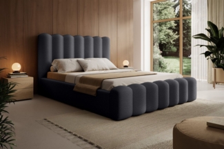 Polsterbett Doppelbett MACON 140x200cm Komplettset Stoff Euphoria Anthrazit