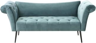 Chaiselongue NANTILLY Samtstoff Blaugrün