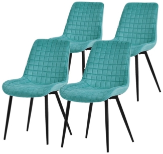 ML-DESIGN Polsterstuhl Esszimmerstühle mit Rückenlehne moderne Design Lounge mit Metallbeinen (4 St), Wohnzimmerstuhl Esstischstühle 4er Set Küchenstuhl Samt