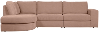 Ecksofa Family aus Webstoff Links, Rosa