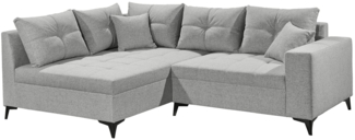 Wohnlandschaft Kapstadt / Korsika , Stoff , Silber , 249 x 94 x 175 cm
