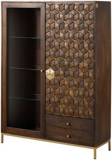 Highboard Mango 120x40x165 braun geölt DIAMOND #217