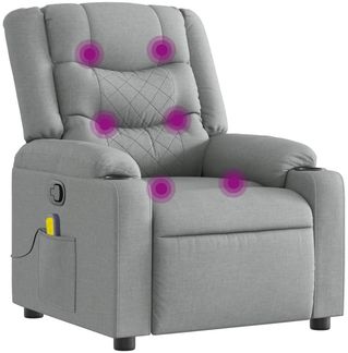 vidaXL Massage-Relaxsessel Hellgrau Stoff 3206835