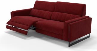 Sofanella 3-Sitzer MARA Stoffsofa Couch italienisch in Rot S: 216 Breite x 101 Tiefe
