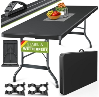 tillvex Gartentisch 220 cm Klapptisch Gartentisch Buffettisch Campingtisch Garten (Gartentisch Campingtisch 10 Personen), Terrasse Balkon