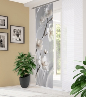 HOME in green Home In Green | Schiebevorhang Bambusoptik Recycelt Digitaldruck "Laira" 245 x 60 cm 1x Schiebewand inkl. Paneelwagen und Klemmleiste Natur