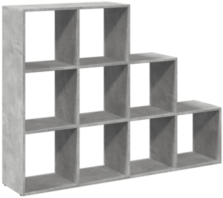 vidaXL Raumteiler-Bücherregal 3 Stufen Betongrau 137,5x29x103,5 cm 857979