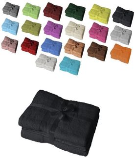 4 x Badetuch 500 g/m² 100x150 cm Schwarz