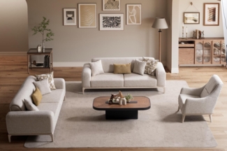 Sitzgruppe/Sofa Set - Wohnzimmergarnitur "Pyrola" 3+3+1+1-Beige