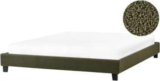 Bett ohne Kopfteil Bouclé ROANNE 180 x 200 cm Dunkelgrün