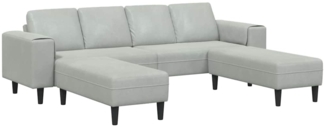 vidaXL Sofa Set Hellgrau Samt 3335122