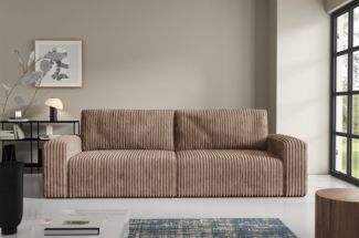 Sofa 3-Sitzer mit Schlaffunktion NATALIA in Stoff Tilia Beige