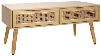 riess-ambiente Couchtisch VIENNA 100cm natur (Einzelartikel, 1-St), Wohnzimmer · MDF · Metall · Wiener Geflecht · Retro Design