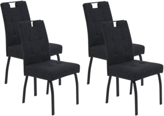 HELA 4-Fußstuhl LINZ, Esszimmerstuhl, Komfortstuhl (Set, 4 St), XL-Sitz,elegante Griffleiste,Komfortsitz mit Federkern,140kg belastbar