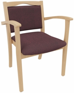einrichtungsdesign24 Armlehnstuhl 4-Fußstuhl Holzstuhl mit Armlehnen Alexander Seniorenstuhl Esszimmer, Gestell aus Massivholz und stapelbar