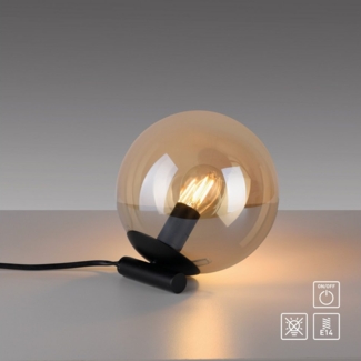 my home Tischleuchte Nymölla, ohne Leuchtmittel, Tischleuchte mit großer Glaskugel, amberfarben oder opal matt weiß