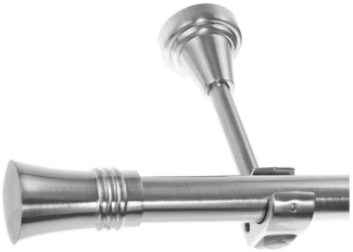 BASIT Gardinenstange Edelstahloptik 20mm mit Wandträgern 120 cm E86, Ø 20 mm, 1-läufig, verschraubt, Metall, H50R 120 cm E86 Knauf