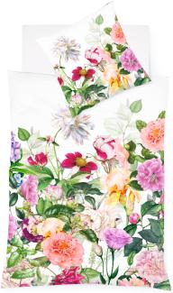 Fleuresse Mako-Satin Bettwäsche 155x220 Rosen Blütenmeer Sommer bunt 114273-09