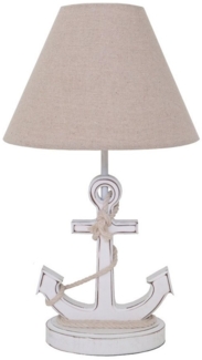 Grafelstein Tischleuchte Tischlampe WHITE ANCHOR weiß beige mit Anker und Juteband Tau maritim