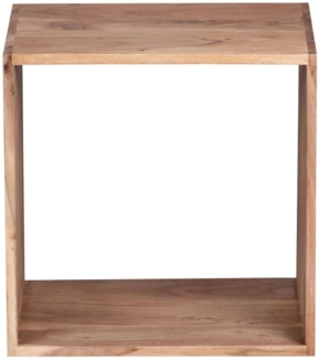 Standregal 'Mumbai', Massivholz Akazie, 43,5 cm, Cube-Regal, Design-Holzregal, Naturprodukt, Beistelltisch im Landhausstil