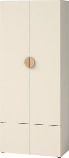 Kleiderschrank Mirlik 4D 01 (Farbe: Cashmere / Cashmere + Artisan Eiche)