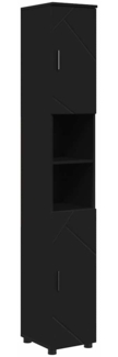 vidaXL Bad hoher Schrank Schwarz 30 x 35 x 192 cm Holzwerkstoff 883335