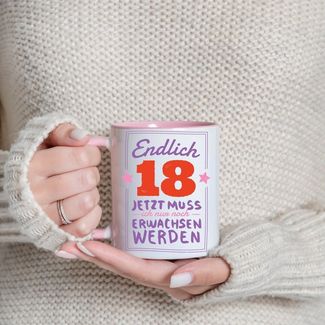 Youth Designz Tasse Endlich 18 Kaffeetasse Geschenk, Keramik, mit coolem Print