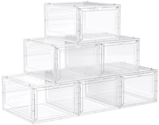 Songmics Schuhbox Schuh-Organizer (6 St), aus Kunststoff, durchsichtig