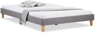 Polsterbett 160 x 200 cm Grau Doppelbett Futonbett Bett Bettgestell Lattenrost
