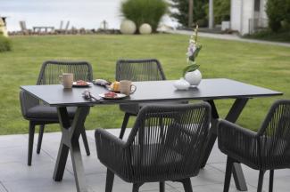 Gartenmöbelset Tisch Granada 180 cm, 4er Set Diningsessel Marbella