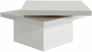 Couchtisch Wohnzimmertisch 67x67cm Tischplatte drehbar weiß
