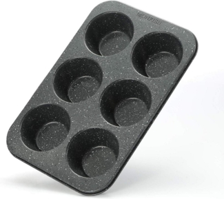 Jumbo Muffinform 6-Tassen Muffin Schwarz Granit Stein Pfanne