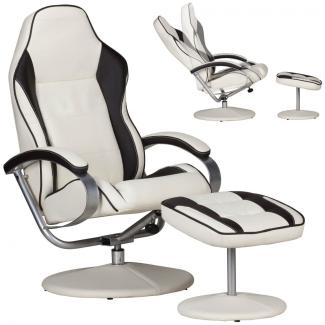 Fernsehsessel Relax-Sessel PARIS Braun / Creme inkl. Hocker