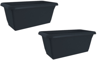HTI-Living 2er Set Anthrazit Blumenkasten mit Wasserspeicher 40cm