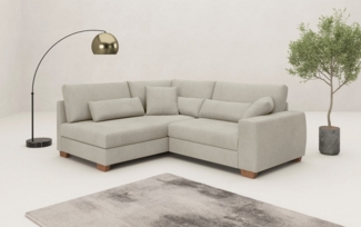 Mr. Couch Ecksofa Helena L-Form, bis 140 kg belastbar, mit Taschenfederkern, wahlweise mit Bettfunktion