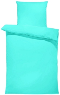 One Home Bettwäsche Unifarben Einfarbig, Renforcé, 2 teilig, Baumwolle mit Reißverschluss, Komfortgröße