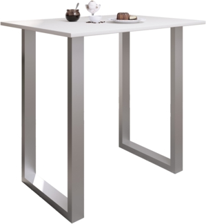 VCM Bartisch Xona 920145 Silber / Weiß H. 102 x B. 110 x T. 80 cm