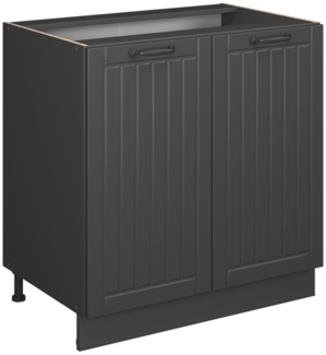 Spülenunterschrank Fame-Line Dunkelgrau 80 cm mit Regal, ohne Arbeitsplatte Vicco