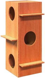 vidaXL Katzenhaus Wachsbraun 43x43x90 cm Massivholz Kiefer 859300